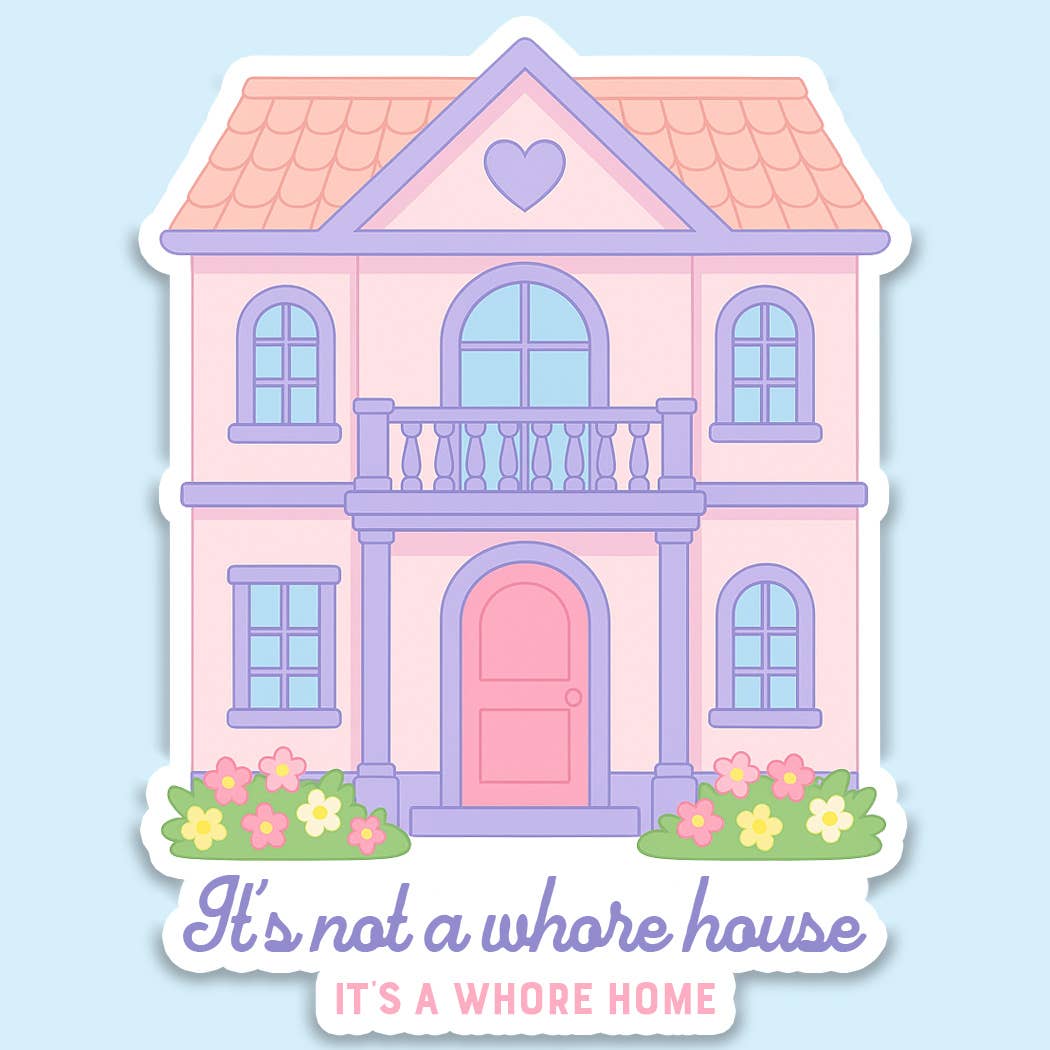 Whore House Sticker Decal, Funny Sticker Decal, Pink Sticker