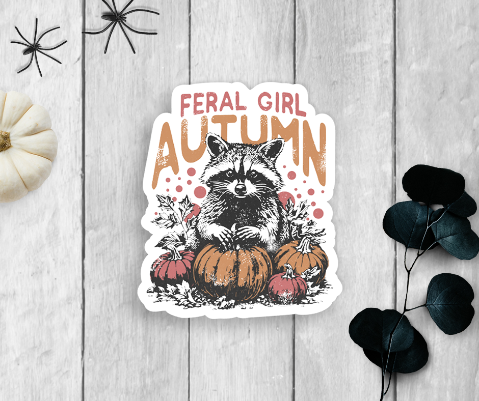 Feral Girl Autumn Vinyl Sticker