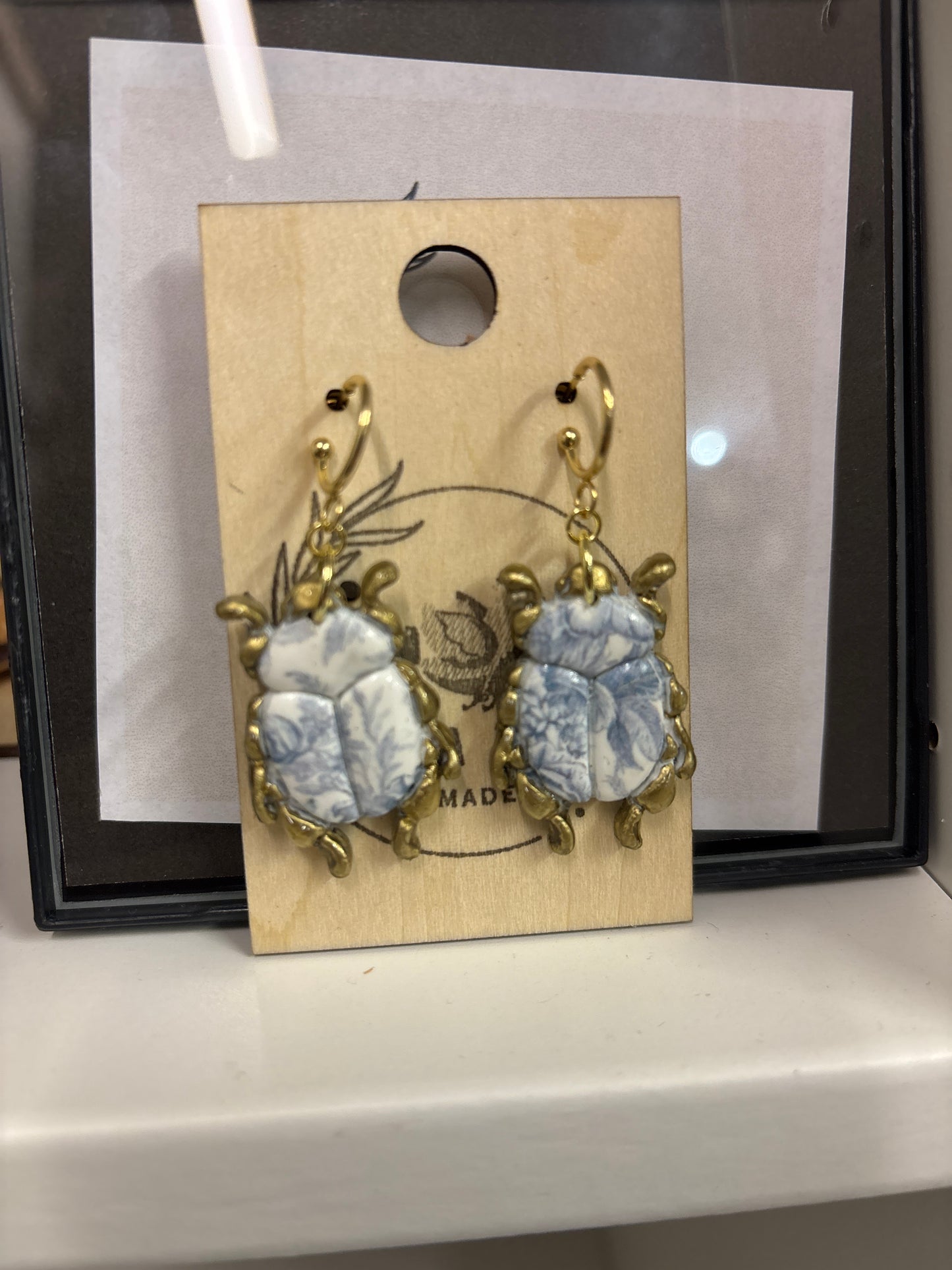 Floral Beetle earrings