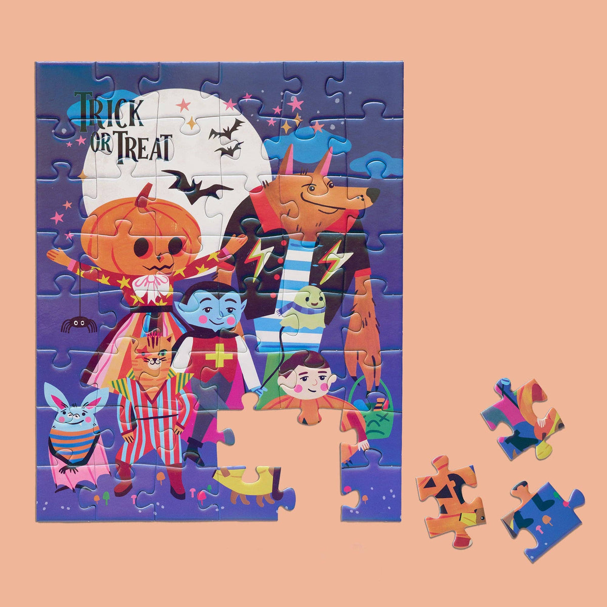 Trick Or Treat 48 Piece Kids Halloween Puzzle Snax