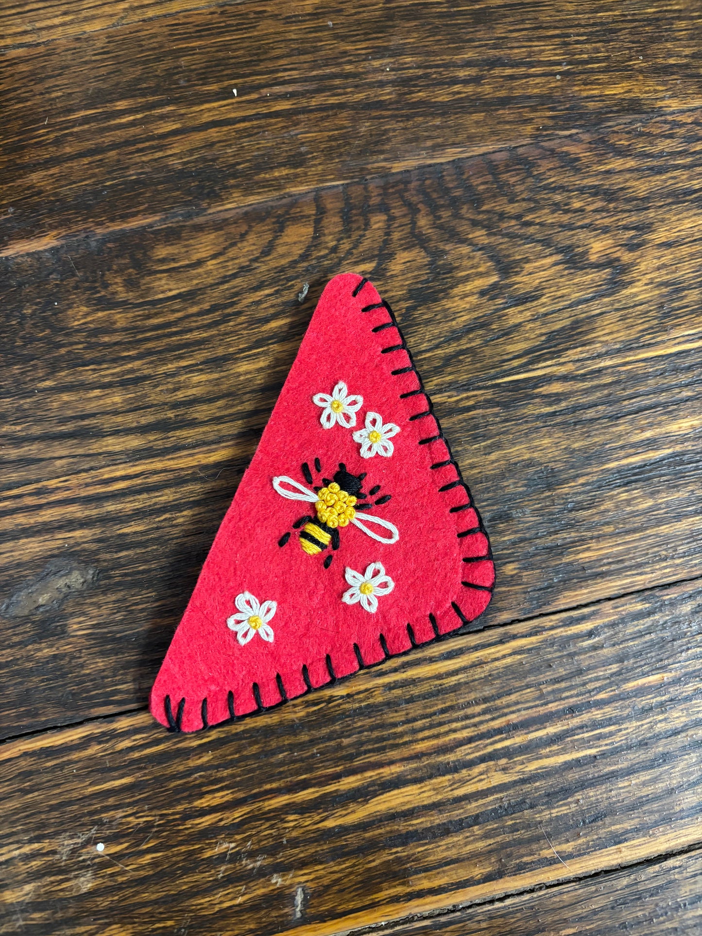 Bee & Flowers corner bookmark