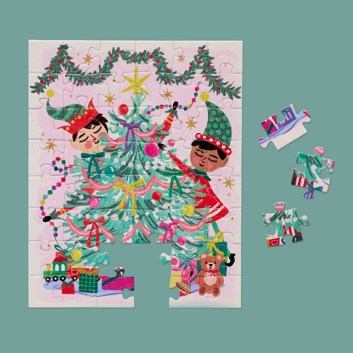 Elfing Around 48 Piece Puzzle Snax Kids Stocking Stuffer