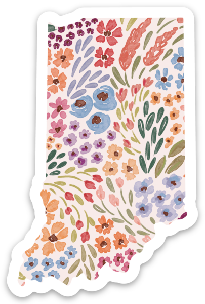 Indiana State Floral Sticker 3x2in.