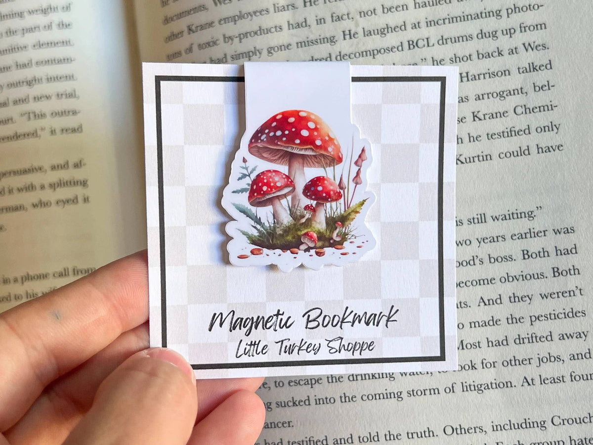 Red Mushroom Trio Magnetic Bookmark