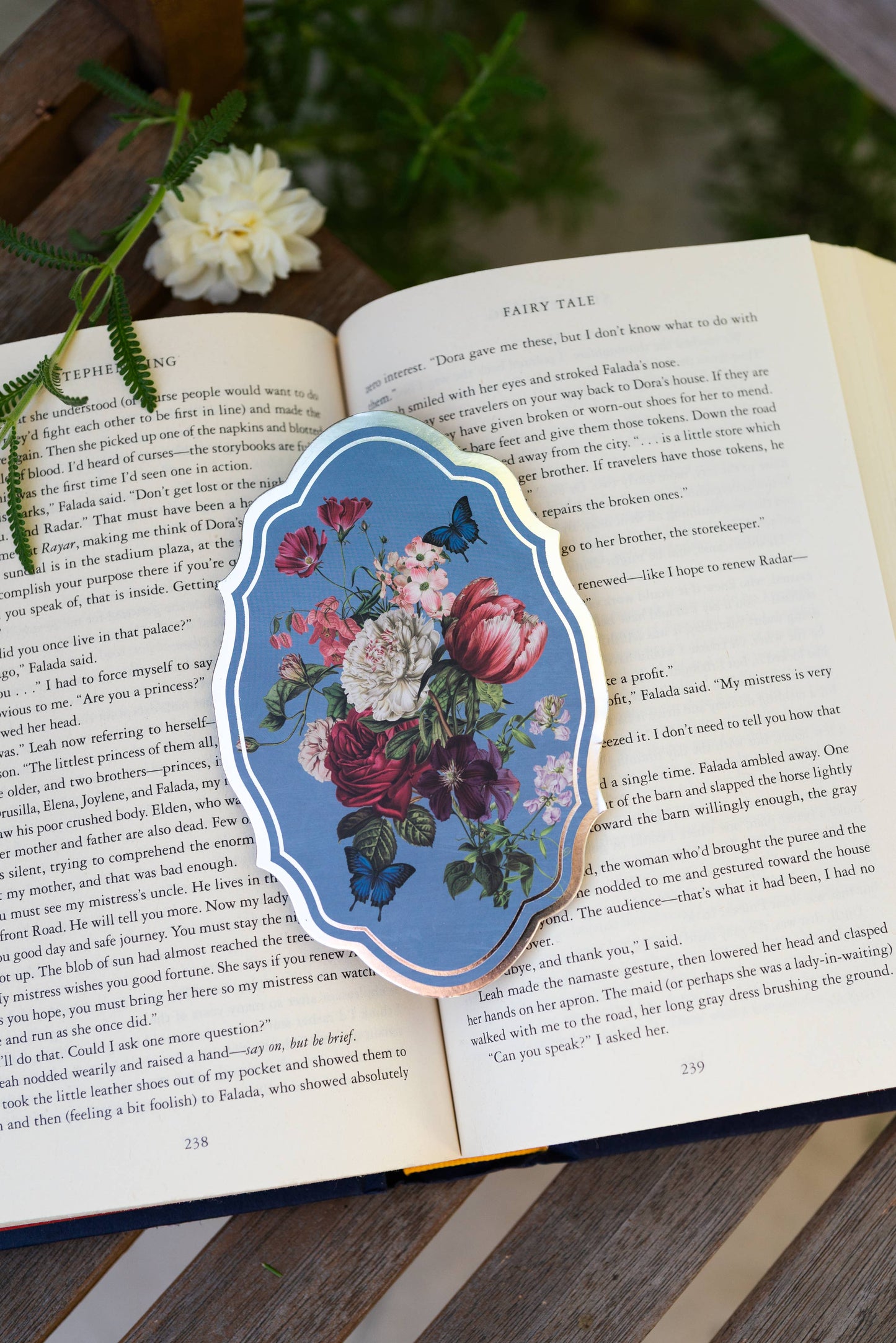 Butterfly Bloom Silver Foil Bookmark | Bookish Romantasy