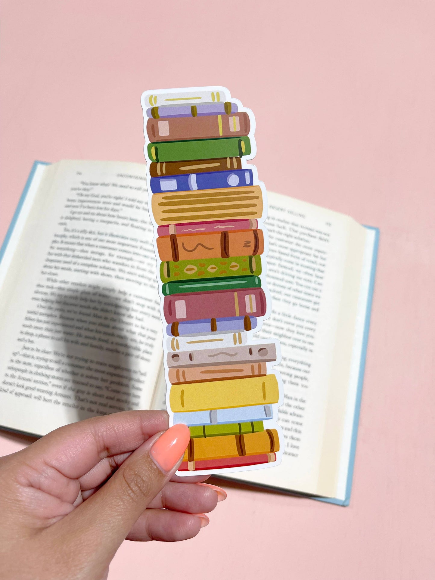 Stack of Books Die Cut Bookmark