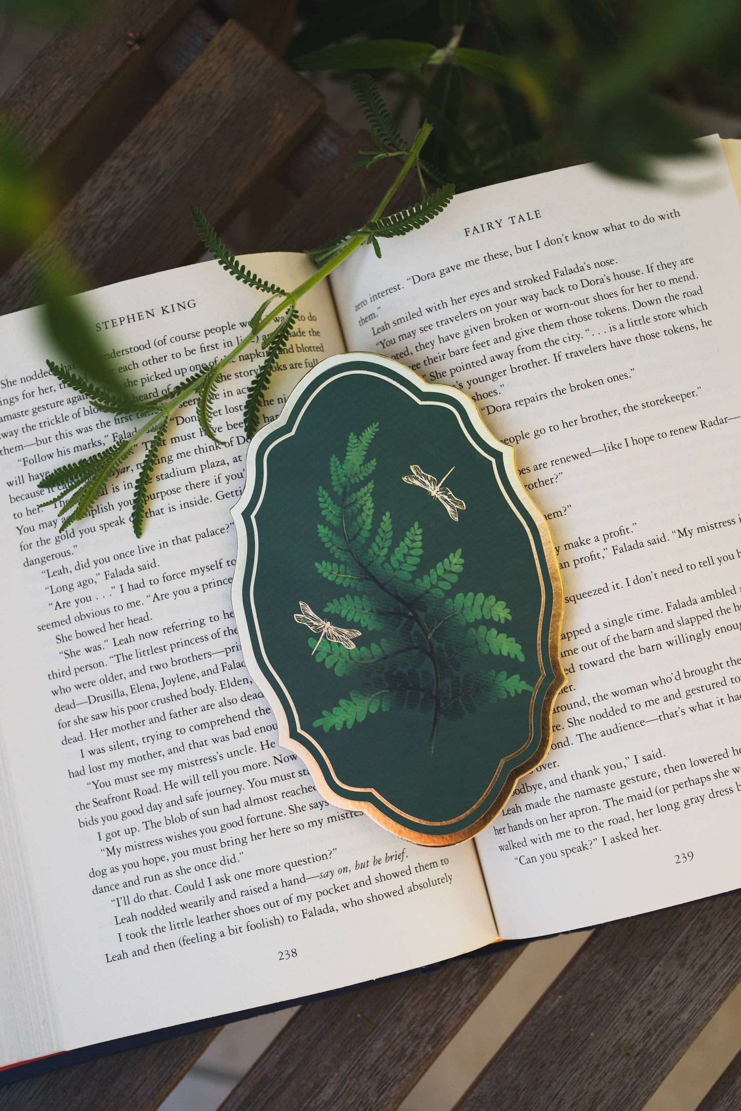 Emerald Fern Gold Foil Bookmark | Bookish Romantasy