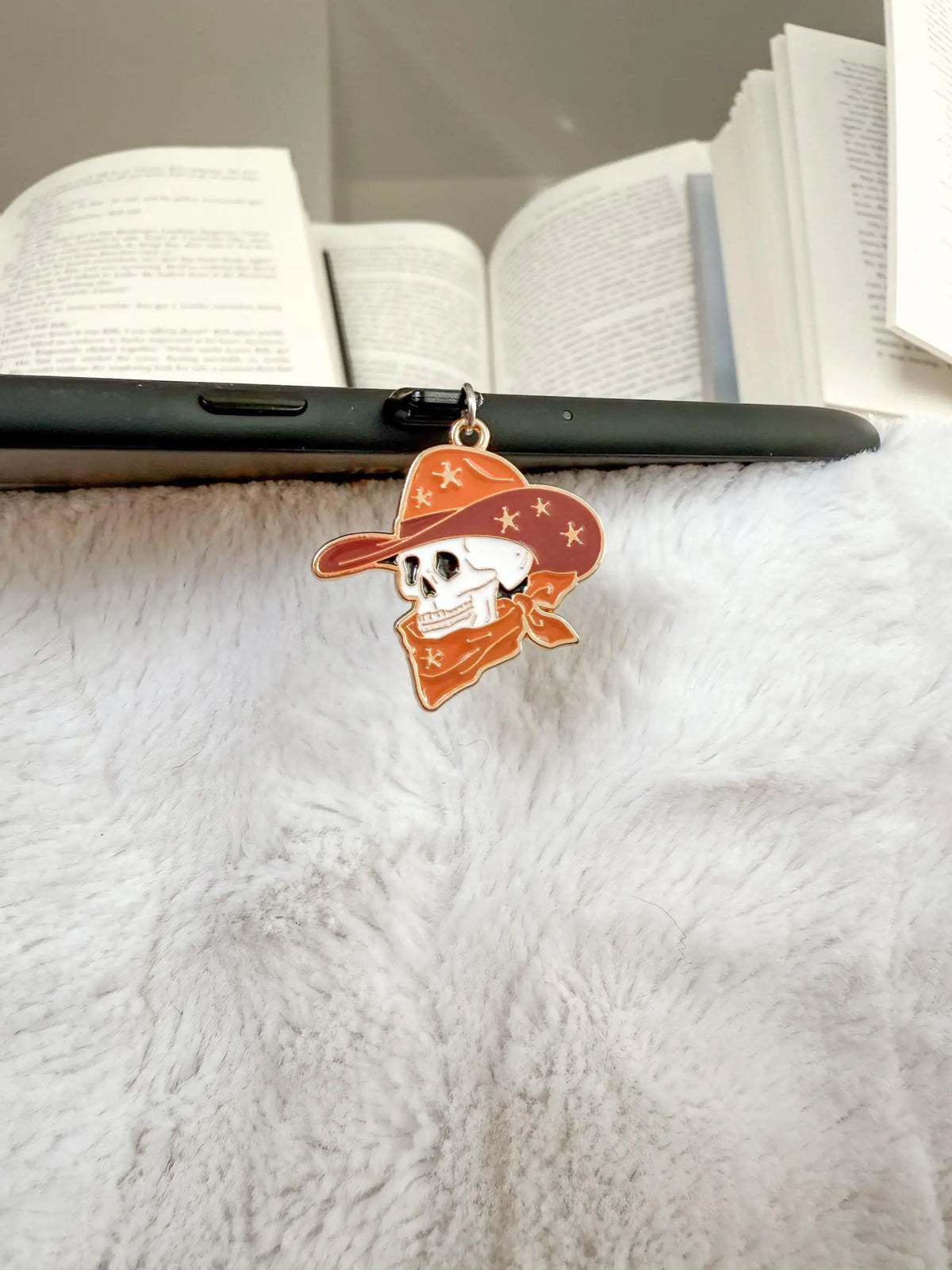 Cowboy Skull Kindle Charm | USB-C Dust Plug