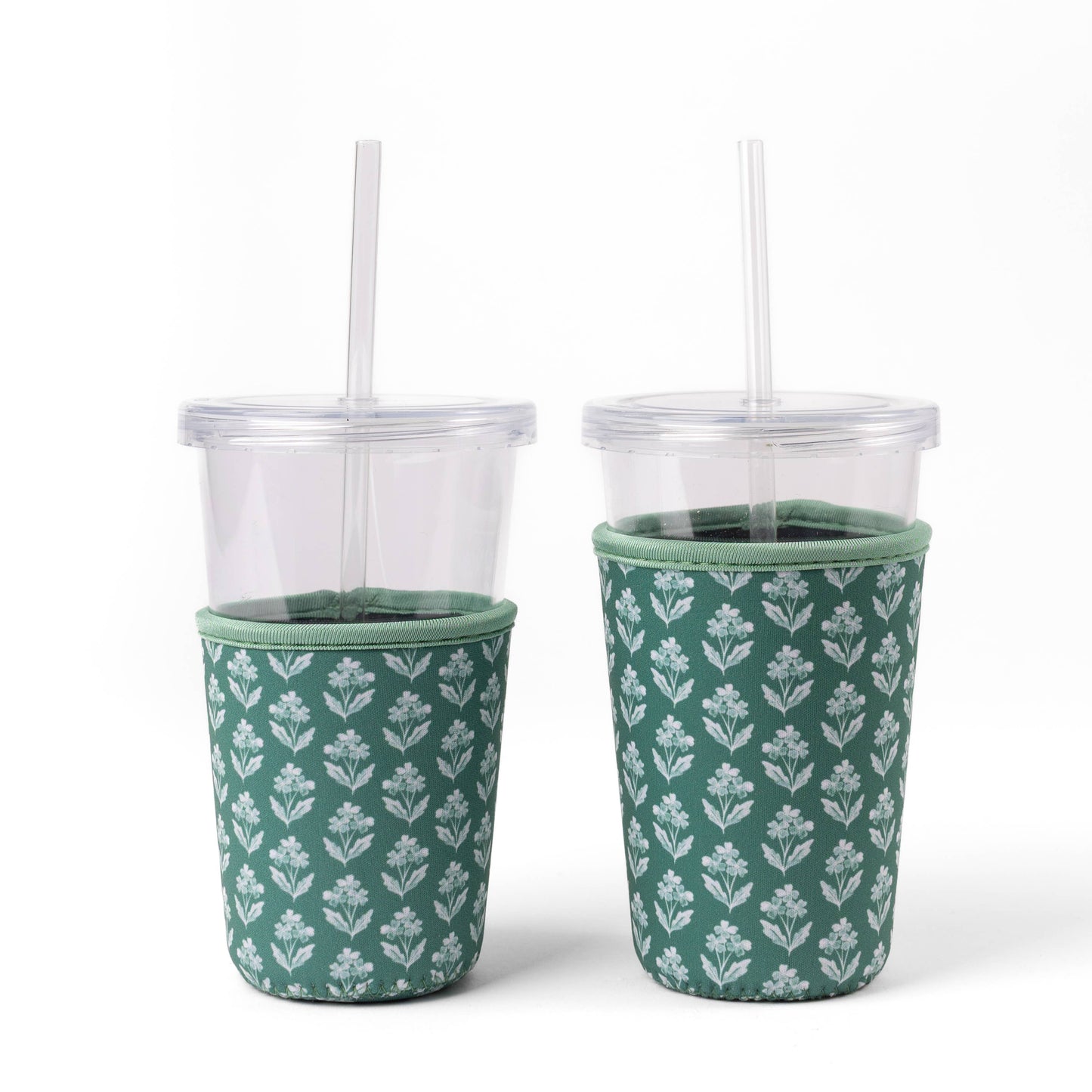 Floral Drink Sleeve | Iced Coffee Koozie | Drink Cover: Strawberry Patch / Regular