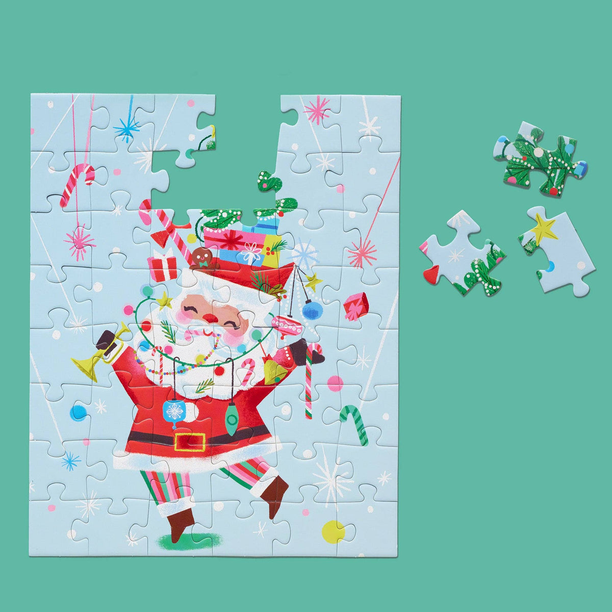 Fancy Pants Santa 48 Piece Christmas Puzzle Snax