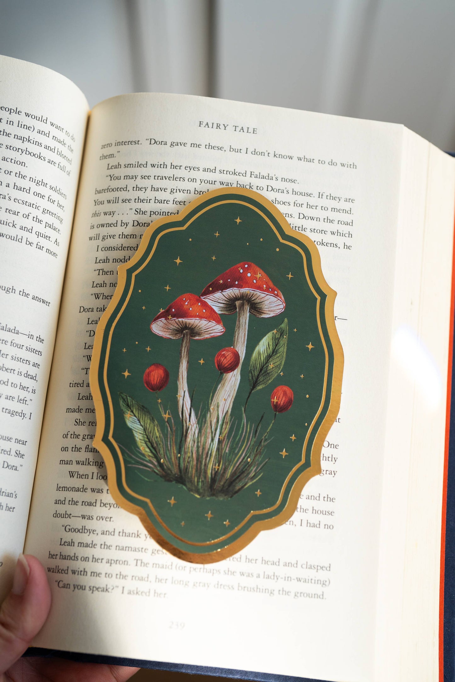 Vintage Mushroom Gold Foil Bookmark | Bookish Romantasy