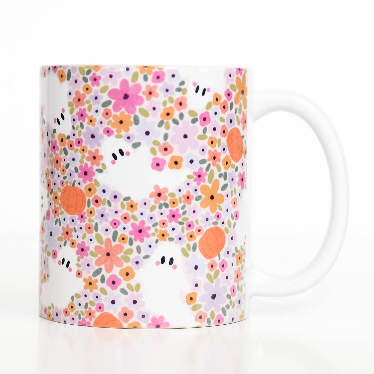 Floral Ghost Halloween Mug