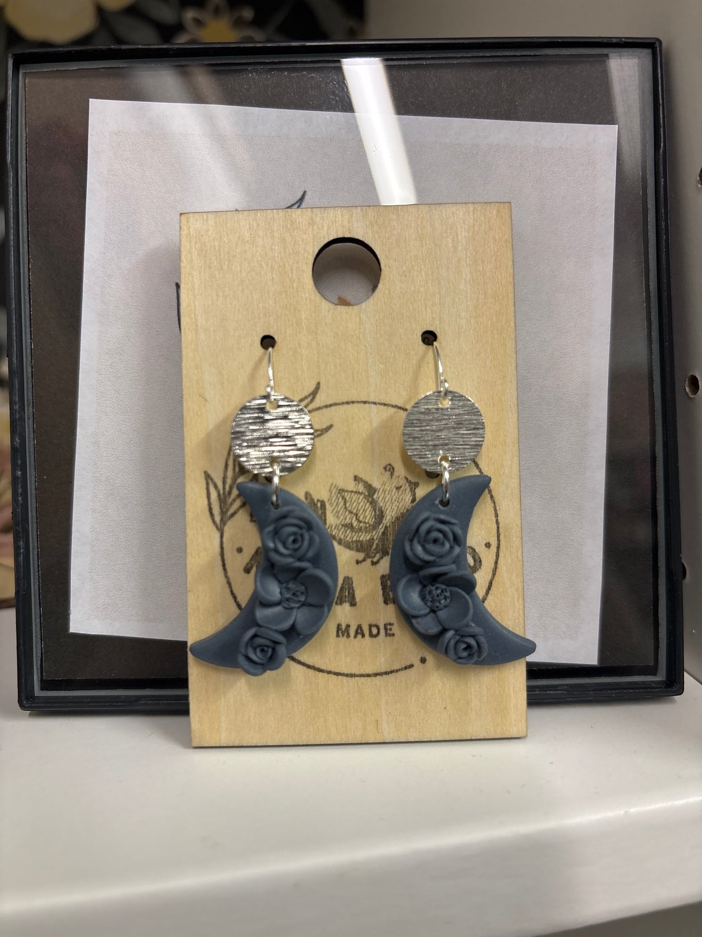 Floral Half Moon earrings