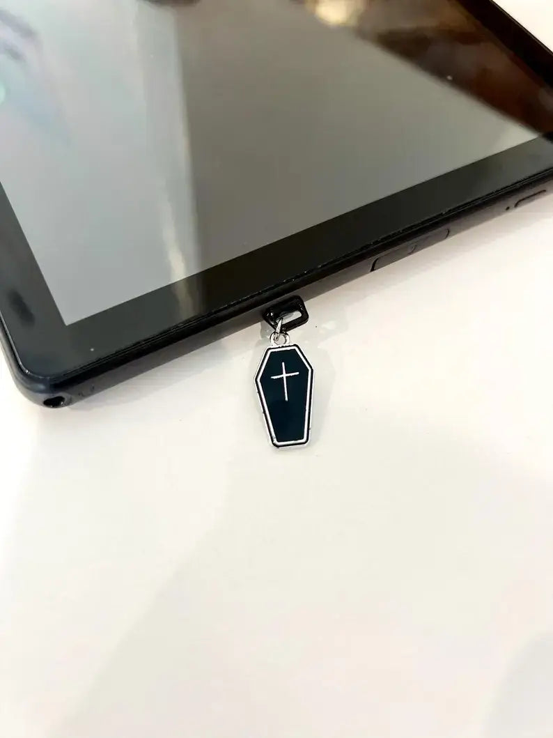 Black Coffin Kindle Charm | USB-C Dust Plug