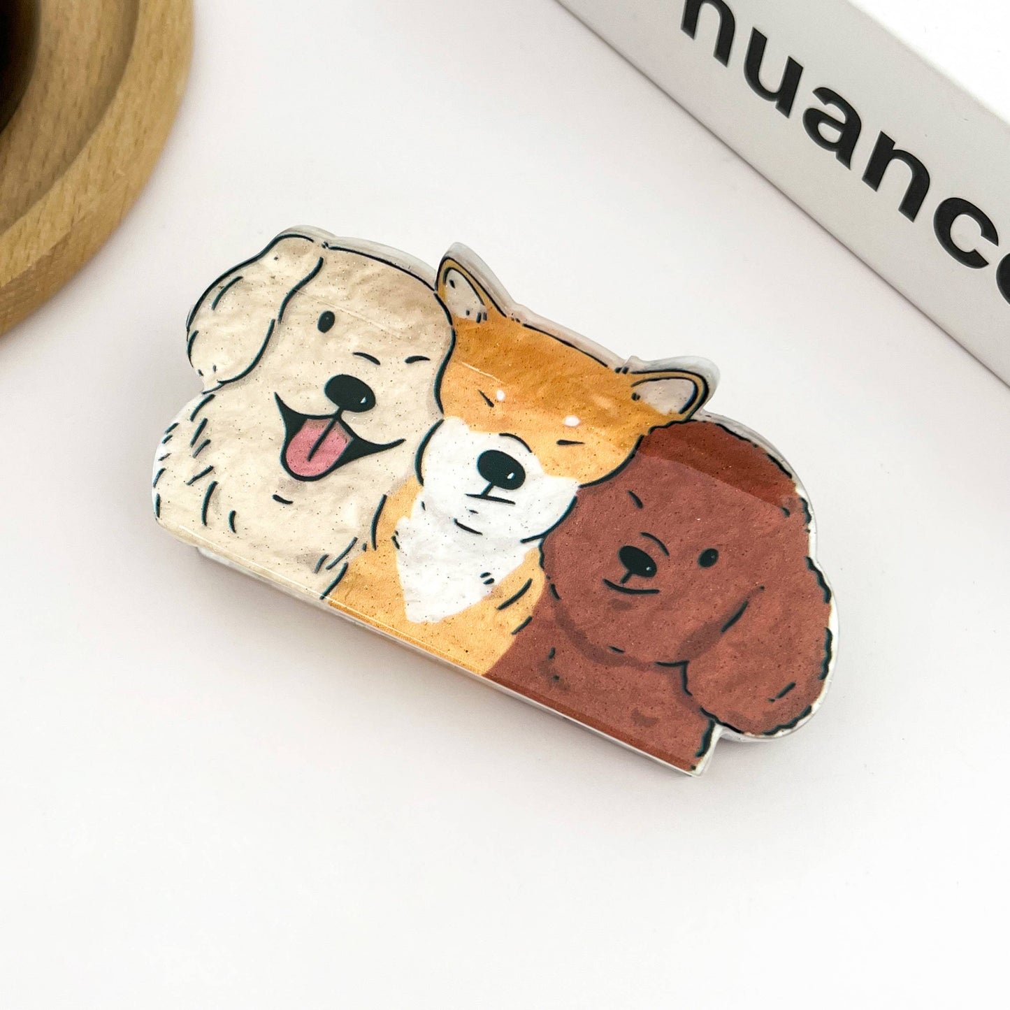 Three Best Friends Dog Hair Clip, Acetate Animal hair clips
