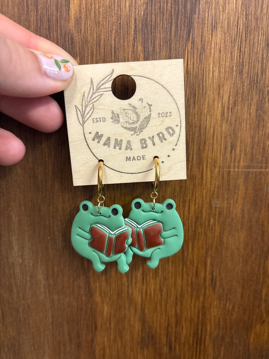 Reading Frogs earrings