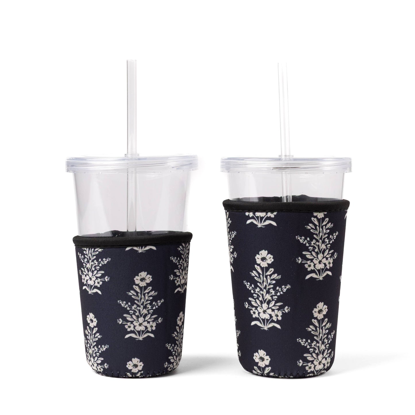 Floral Drink Sleeve | Iced Coffee Koozie | Drink Cover: Strawberry Patch / Regular