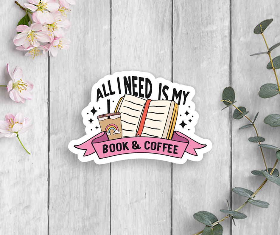 Books Coffee Vinyl Sticker