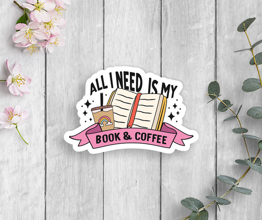 Books Coffee Vinyl Sticker