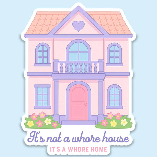 Whore House Sticker Decal, Funny Sticker Decal, Pink Sticker
