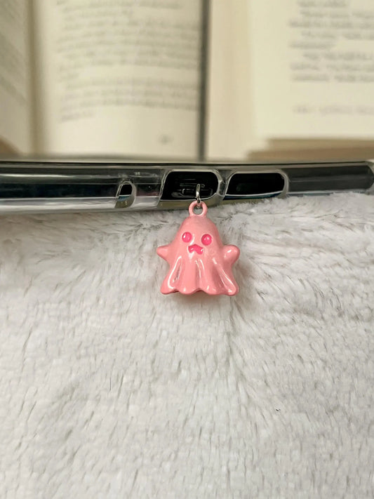 Pink Ghost Kindle Charm | USB-C Dust Plug