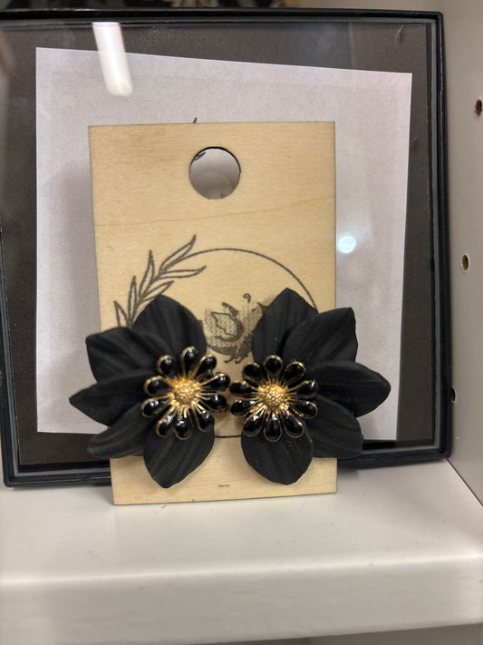 Black Floral earrings
