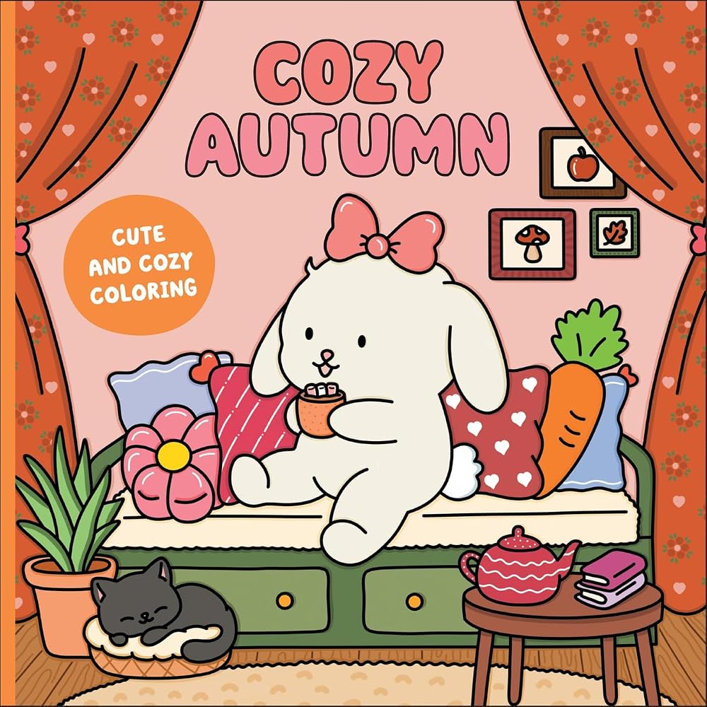 Cozy Autumn: A Cute & Cozy Coloring Book cover image