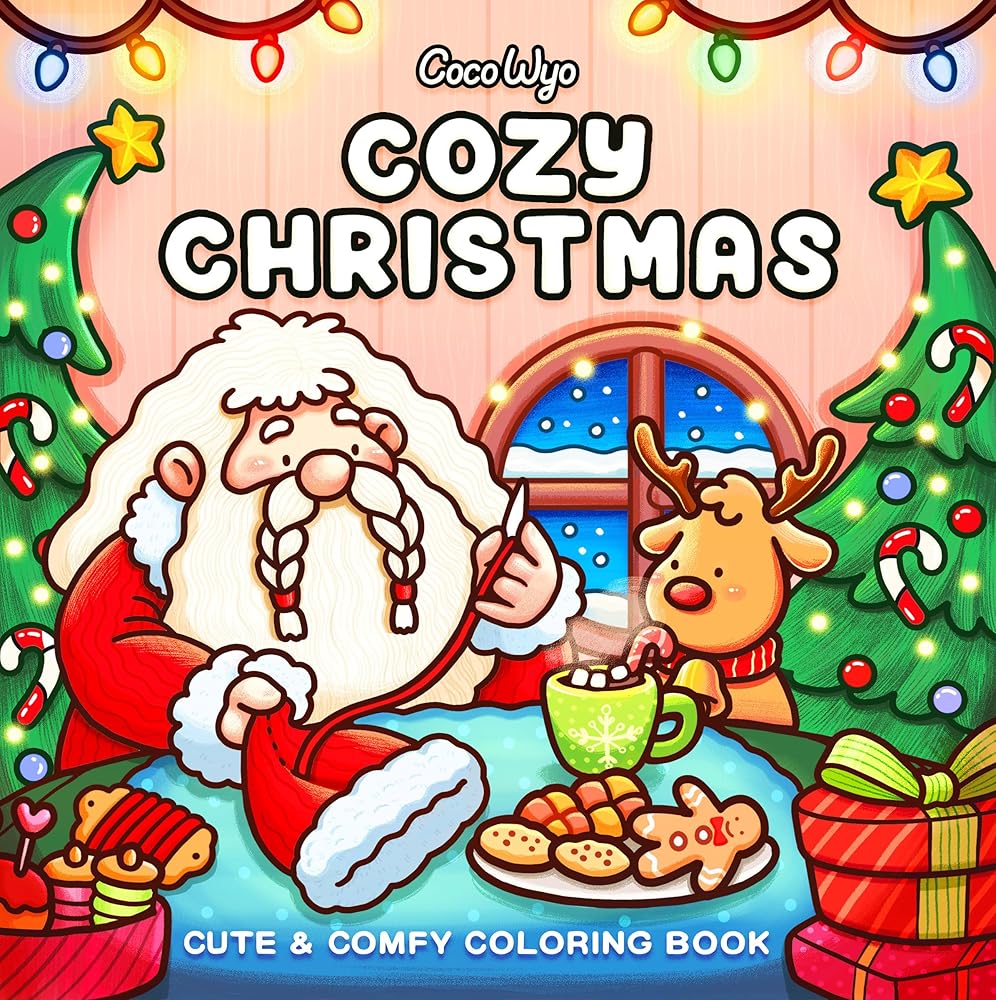 Cozy Christmas: Coloring Book for Adults and Kids (Cozy Spaces Coloring) cover image