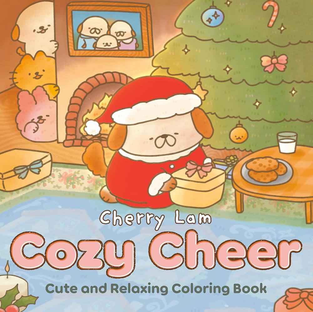 Cozy Cheer: Cute and Relaxing Coloring Book [A Christmas Coloring Book] cover image