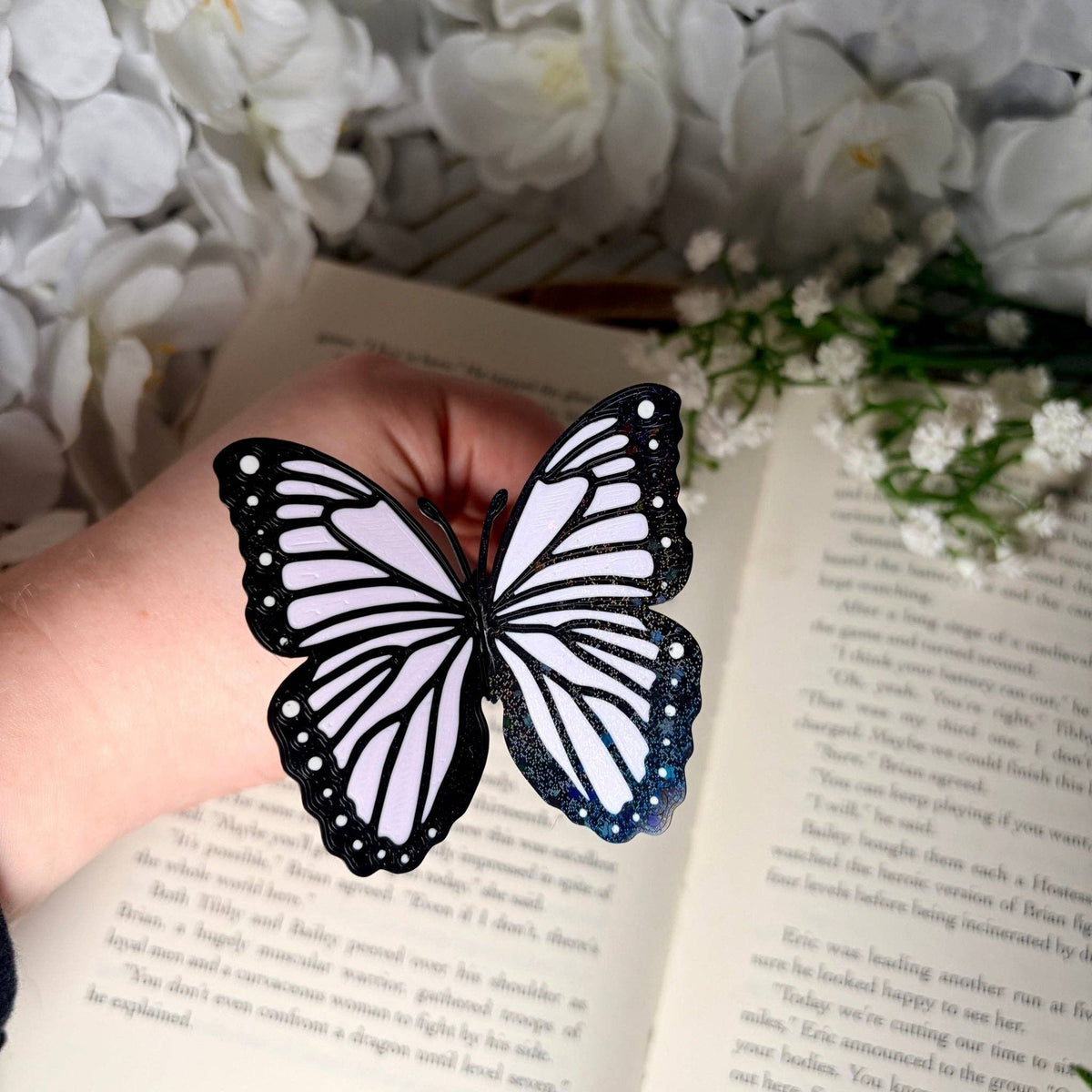 Butterfly Bookmark | 3D Printed Butterfly Bookmark | Sparkle Finish | Foldable Book Lover Gift