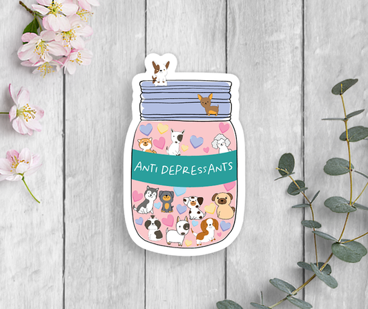 Dog Antidepressants Vinyl Sticker