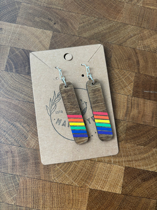 Wooden Pride earrings