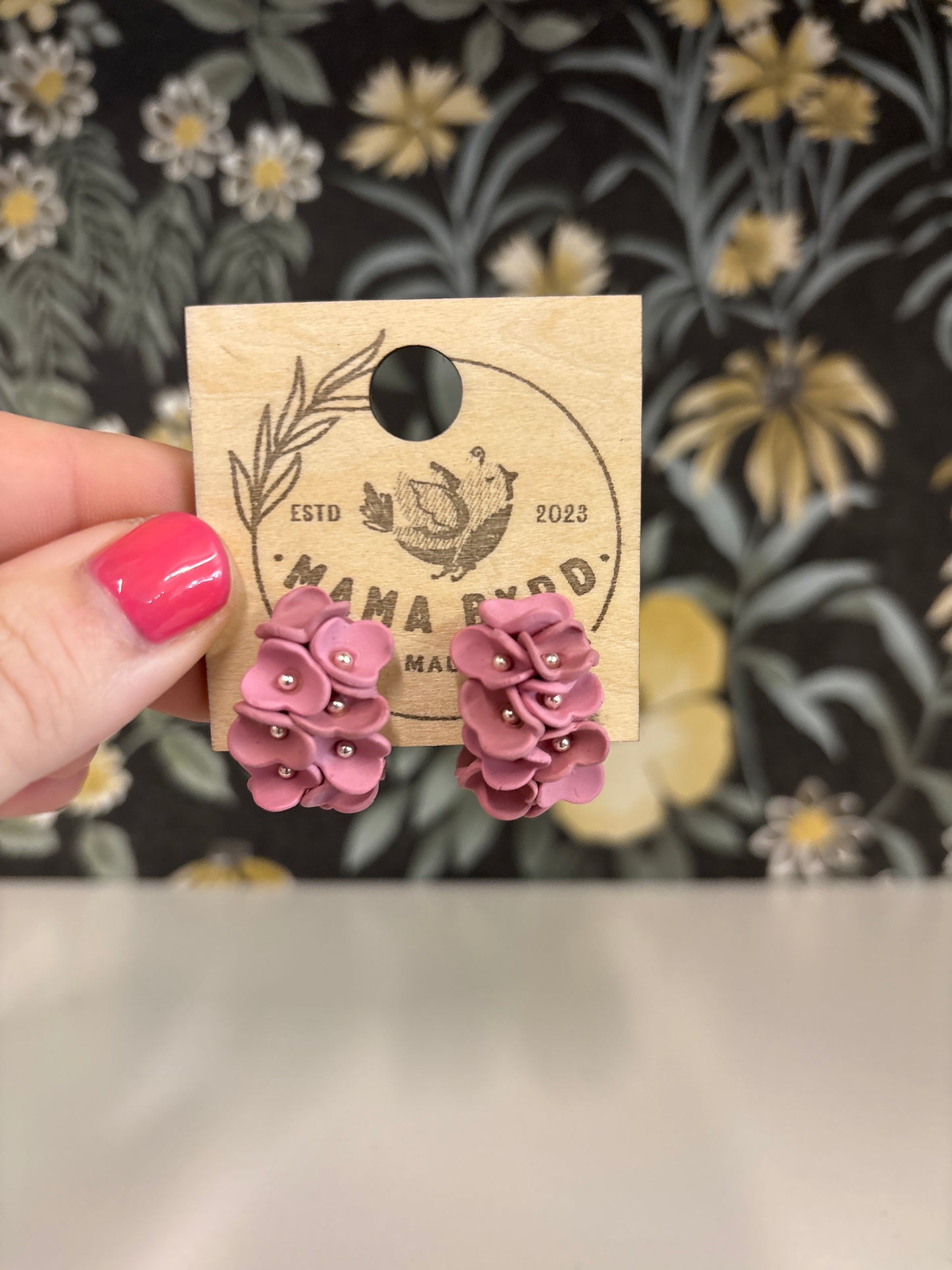 Pink Floral earrings