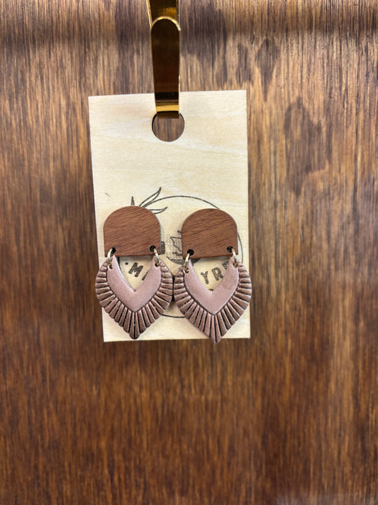 Brown Heart Fringe earrings