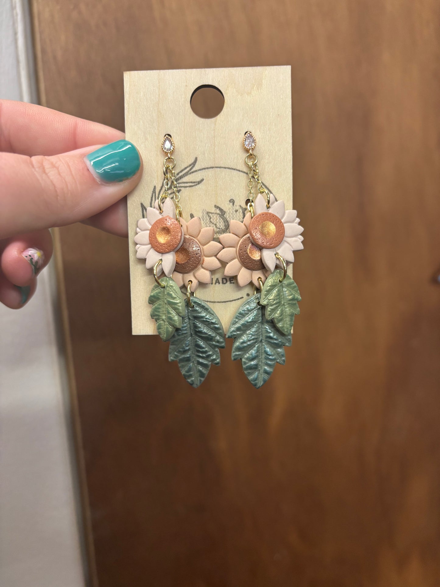 Double Flower Dangle earrings