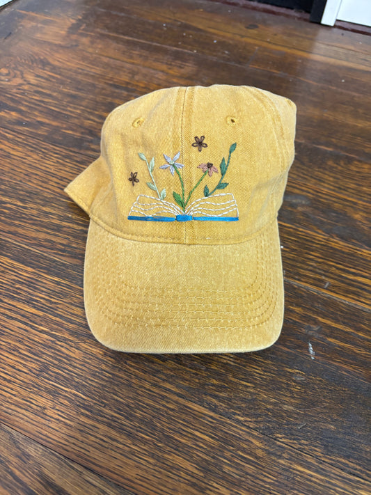 Floral Open Book Cap