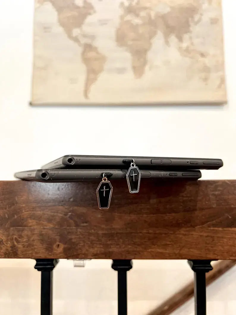 Black Coffin Kindle Charm | USB-C Dust Plug