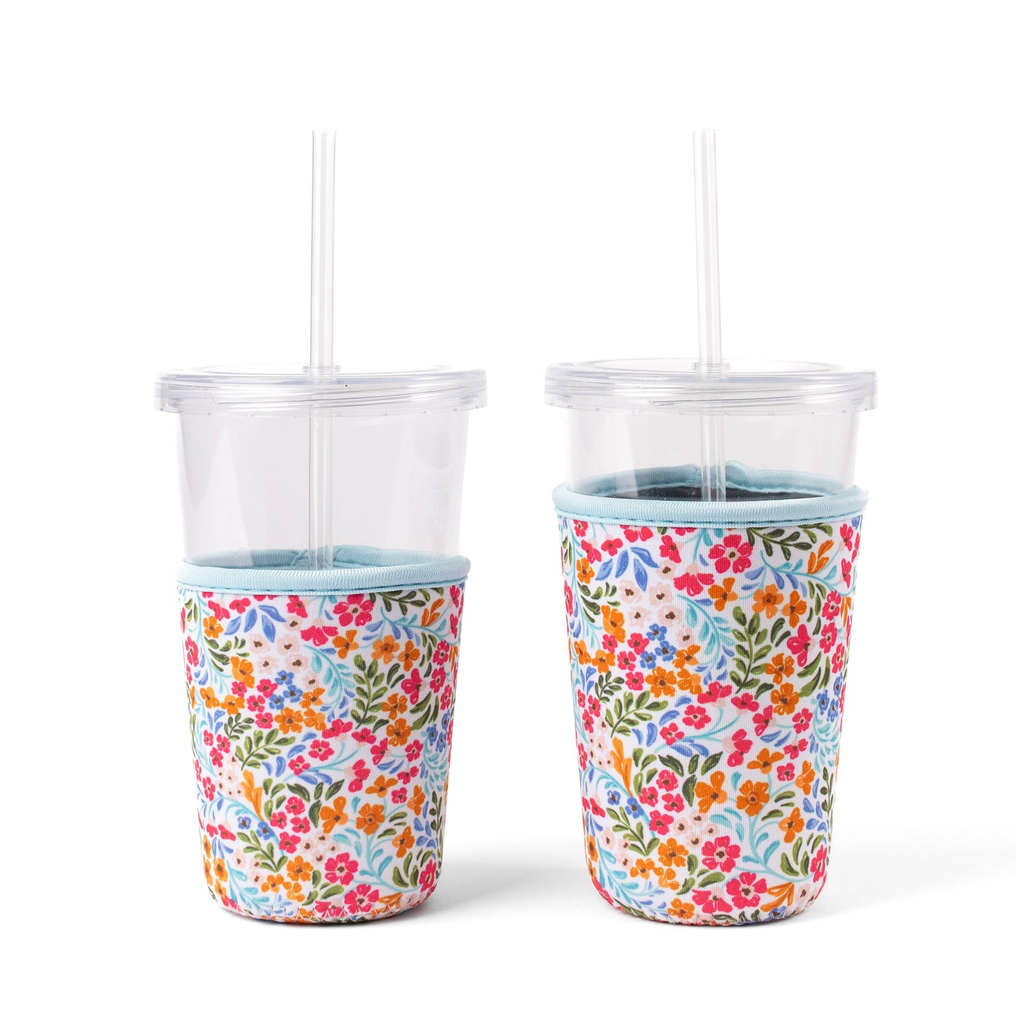 Floral Drink Sleeve | Iced Coffee Koozie | Drink Cover: Countryside Blooms / Regular