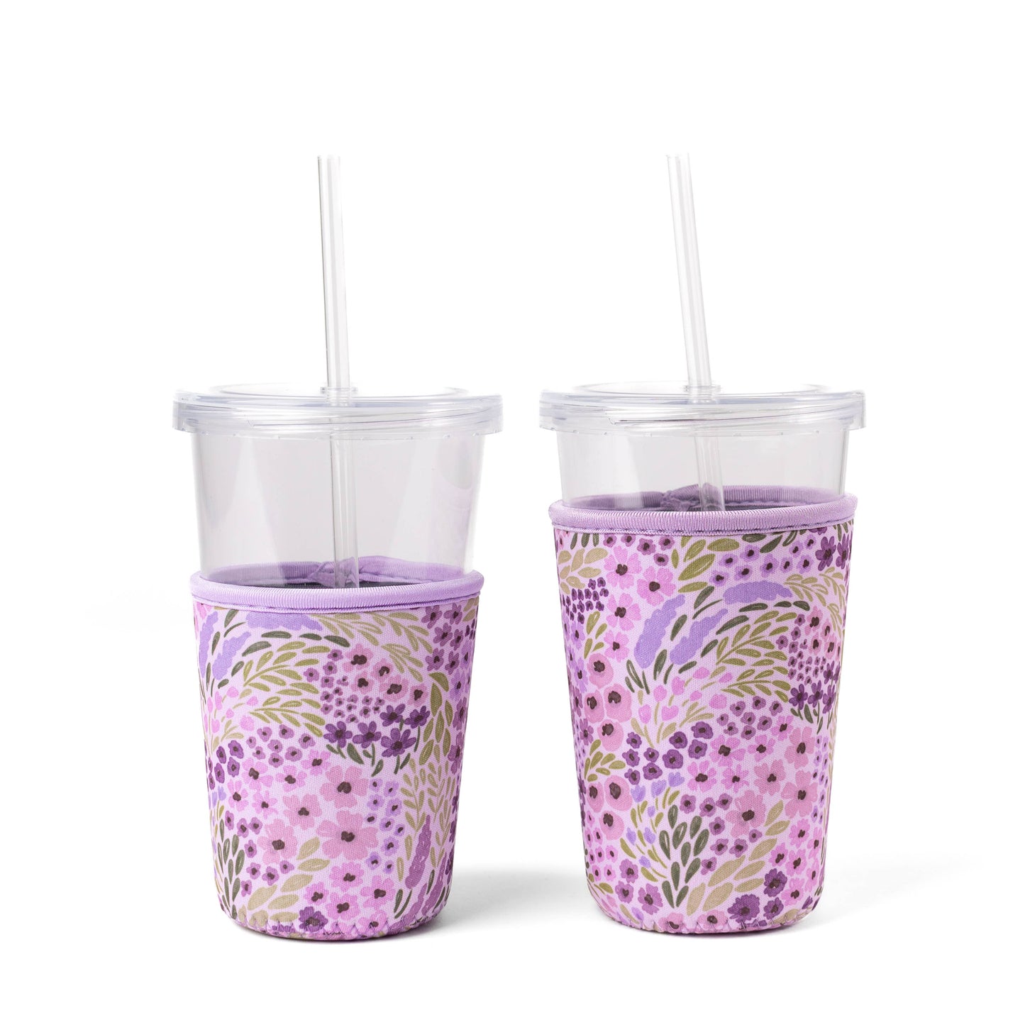 Floral Drink Sleeve | Iced Coffee Koozie | Drink Cover: Sunny Poppies / Regular