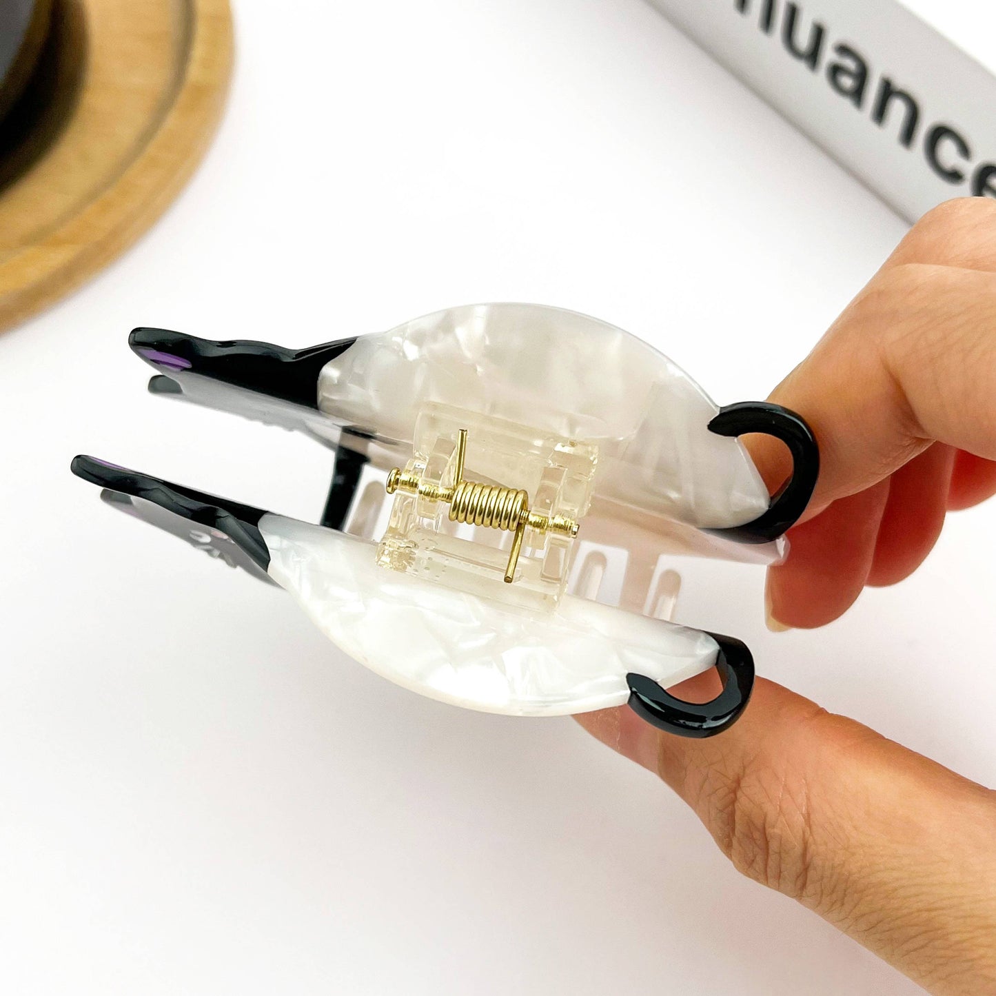 Black Cat Hair Claw Clip, Acetate Animal Hair Clip