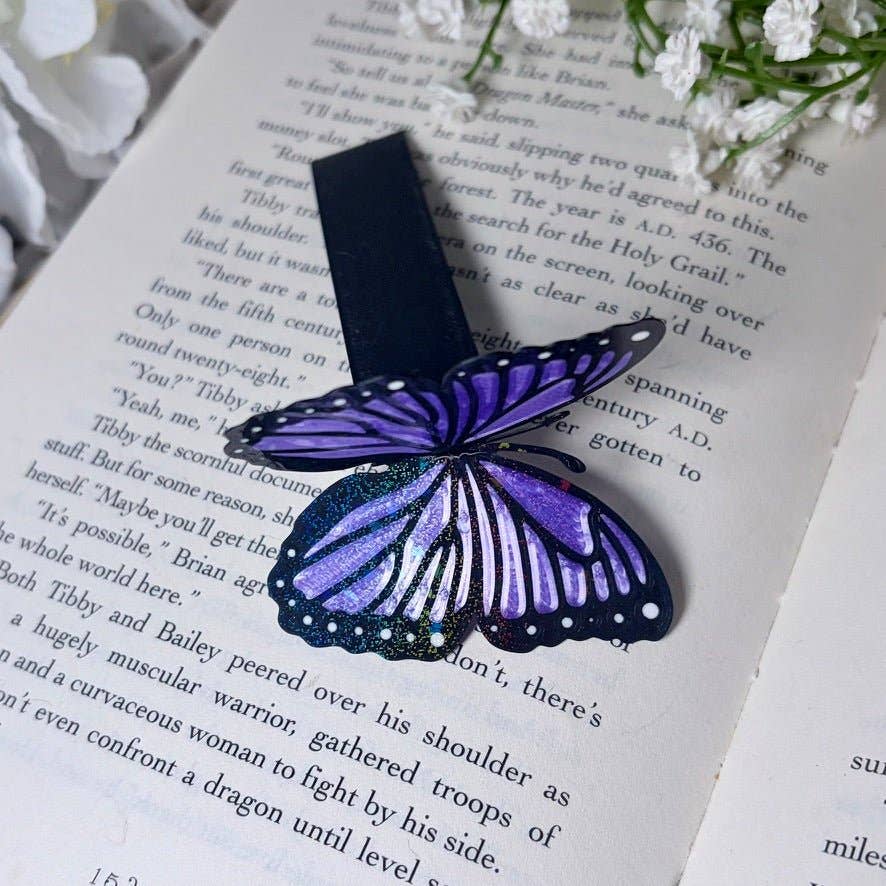 Butterfly Bookmark | 3D Printed Butterfly Bookmark | Sparkle Finish | Foldable Book Lover Gift