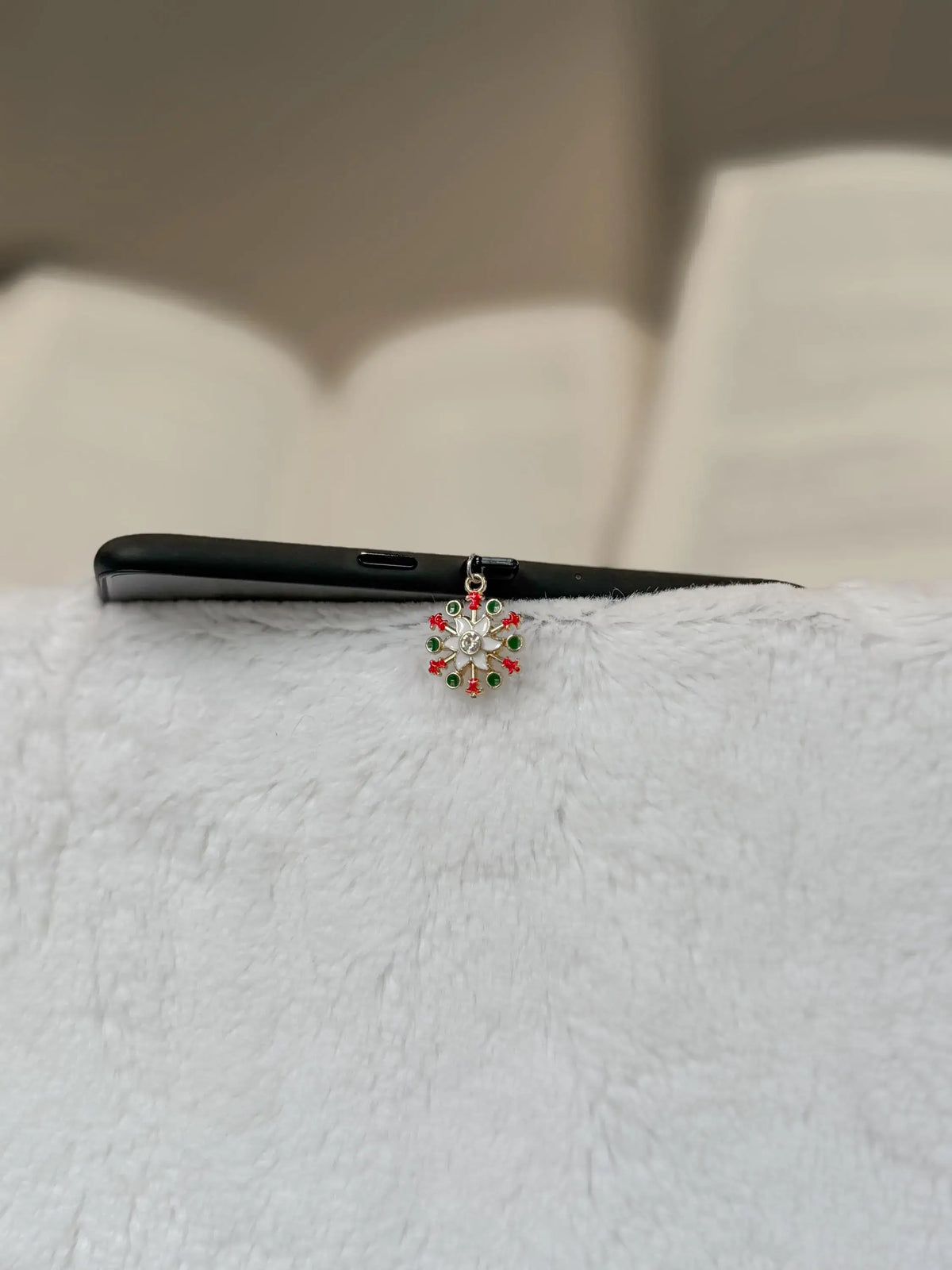 Christmas Flower Kindle Charm | USB C Dust Plug Charm