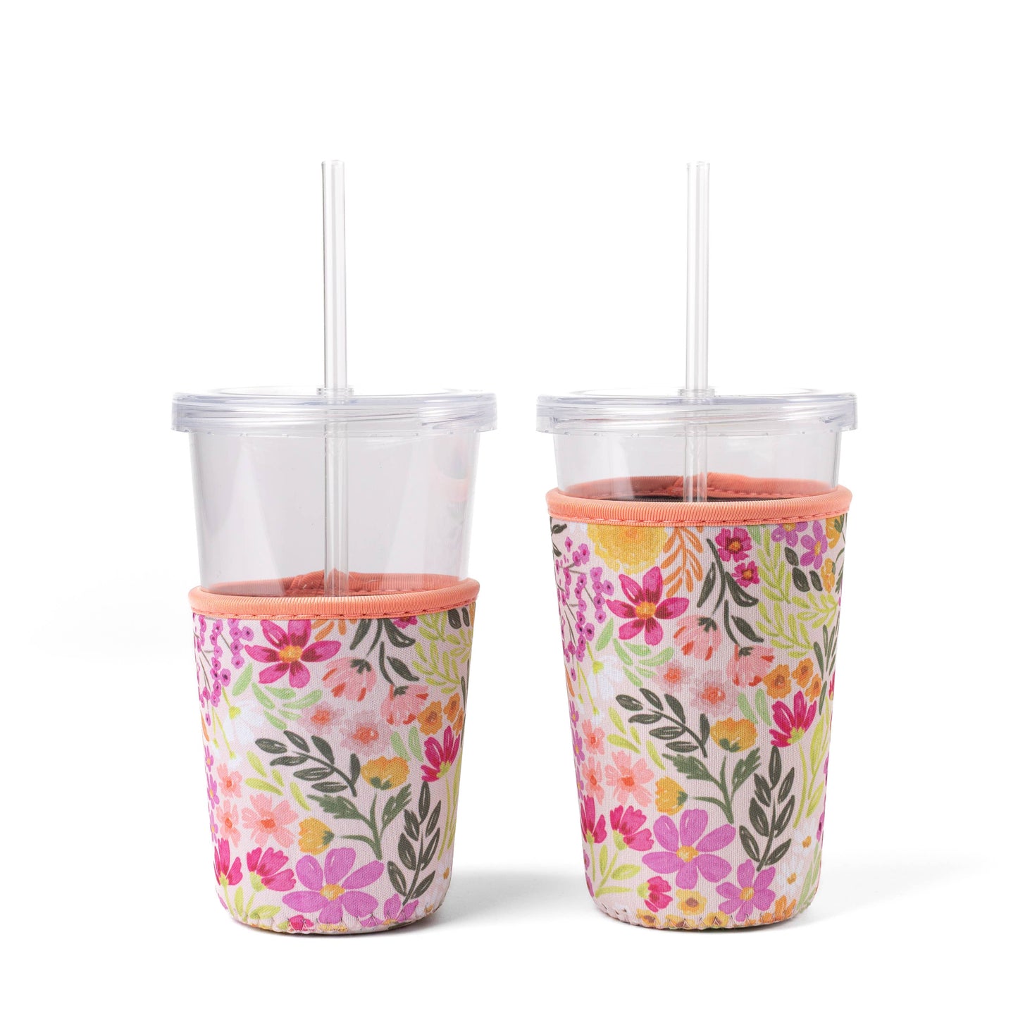 Floral Drink Sleeve | Iced Coffee Koozie | Drink Cover: Countryside Blooms / Regular