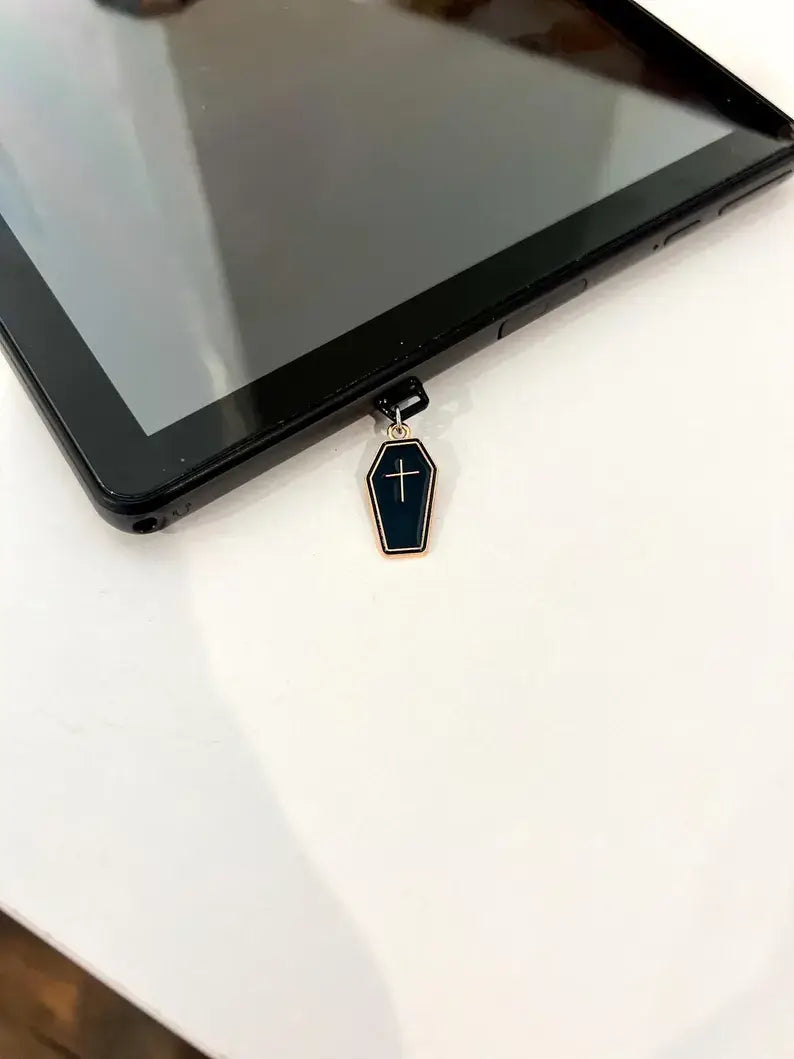 Black Coffin Kindle Charm | USB-C Dust Plug