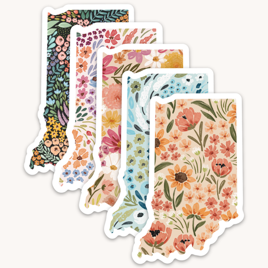 Indiana State Floral Sticker 3x2in.