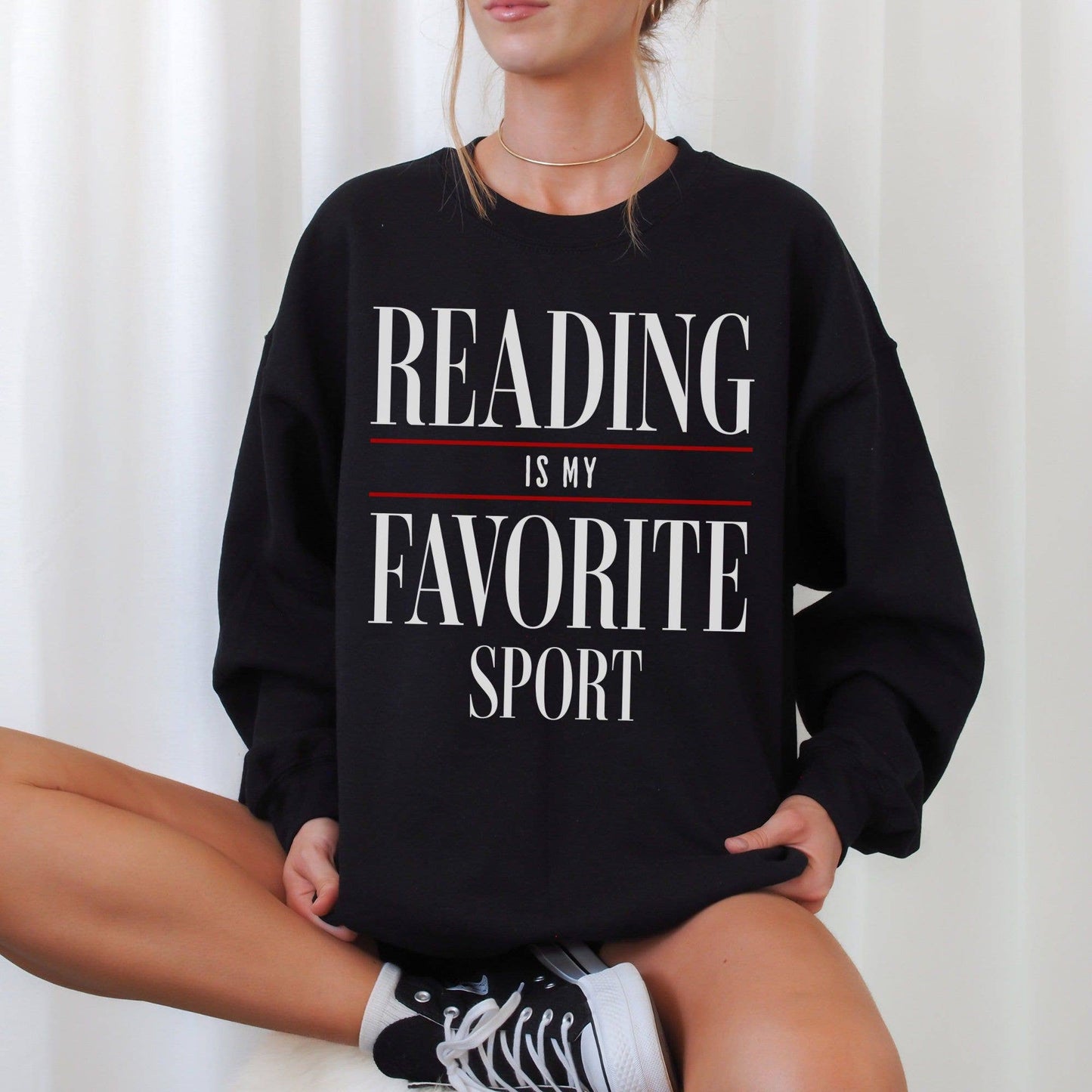 Vintage Reading Sweatshirt, Booklover Gift Bookish Librarian