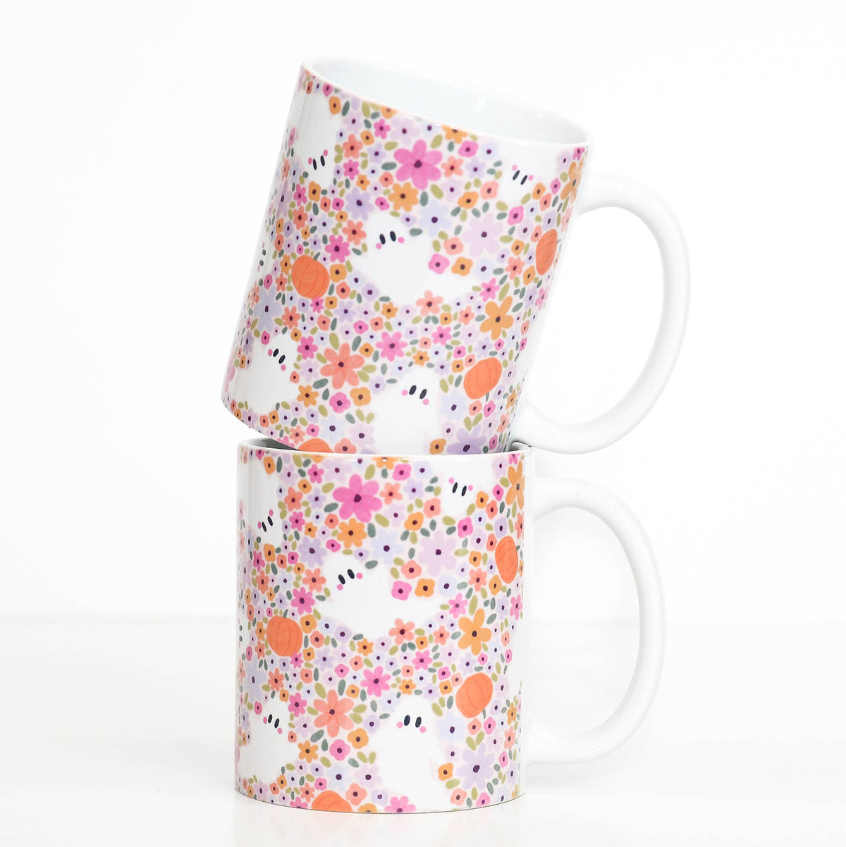 Floral Ghost Halloween Mug