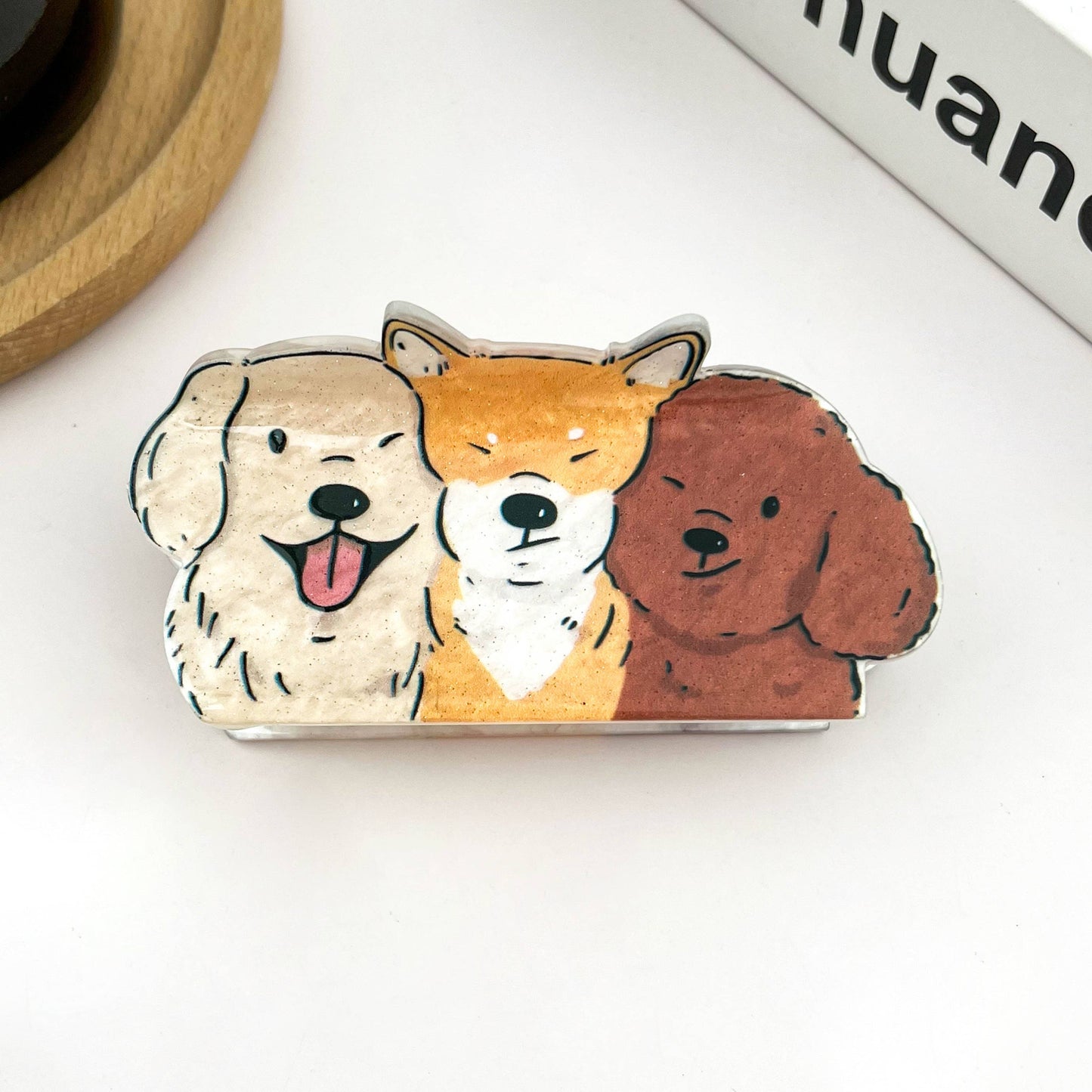 Three Best Friends Dog Hair Clip, Acetate Animal hair clips