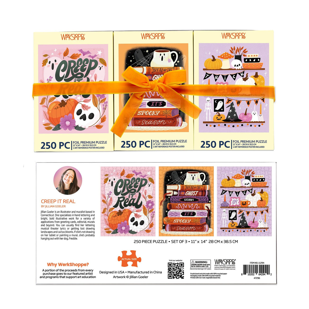 Creep It Real 250 Piece Puzzle Set of 3 Halloween Gift