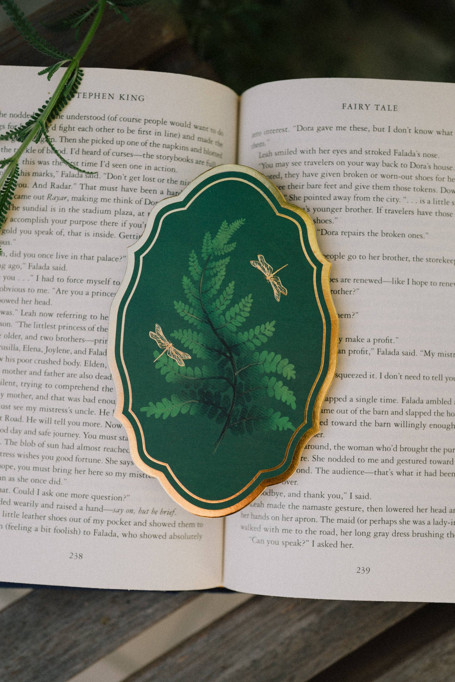 Emerald Fern Gold Foil Bookmark | Bookish Romantasy
